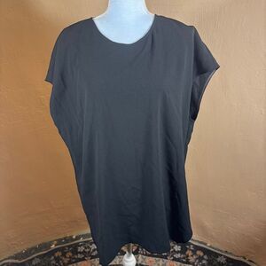 MM Lafleur Womens Sleeveless Boxy Crew Neck Casual Blouse Top Black Size 2X